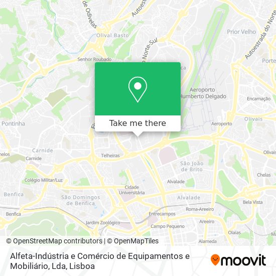 Alfeta-Indústria e Comércio de Equipamentos e Mobiliário, Lda map