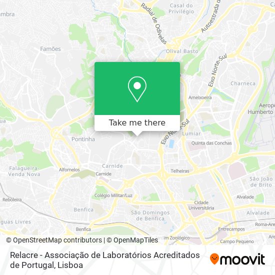 Relacre - Associação de Laboratórios Acreditados de Portugal map