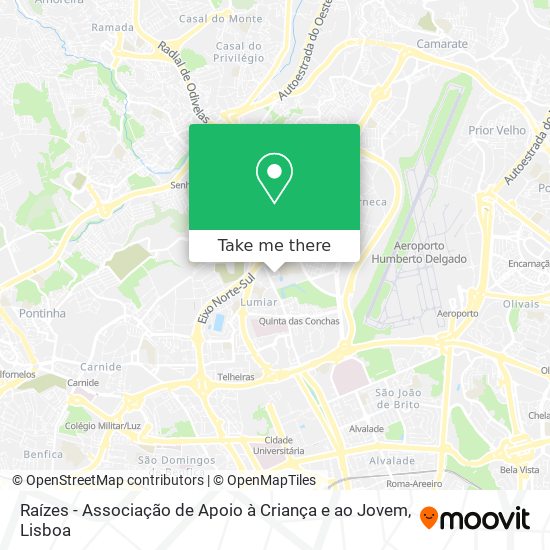 Raízes - Associação de Apoio à Criança e ao Jovem map