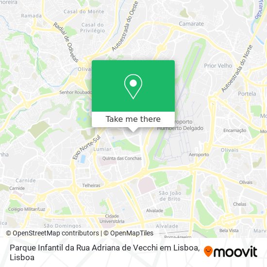 Parque Infantil da Rua Adriana de Vecchi em Lisboa mapa