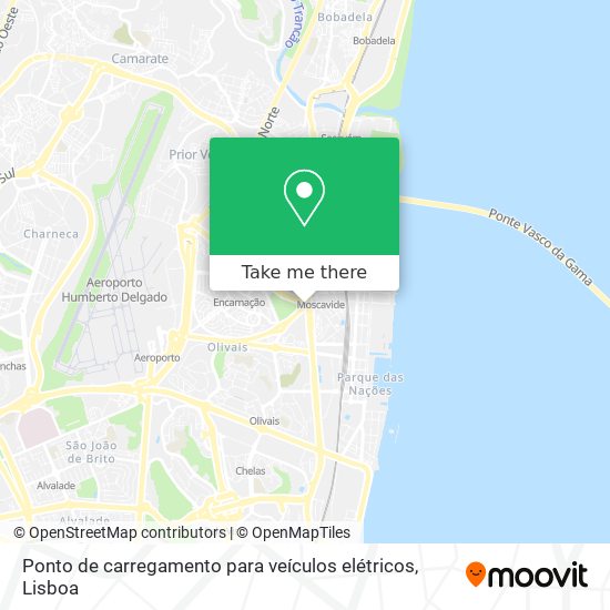 Ponto de carregamento para veículos elétricos map