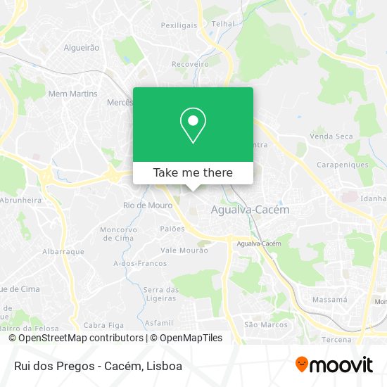 Rui dos Pregos - Cacém mapa