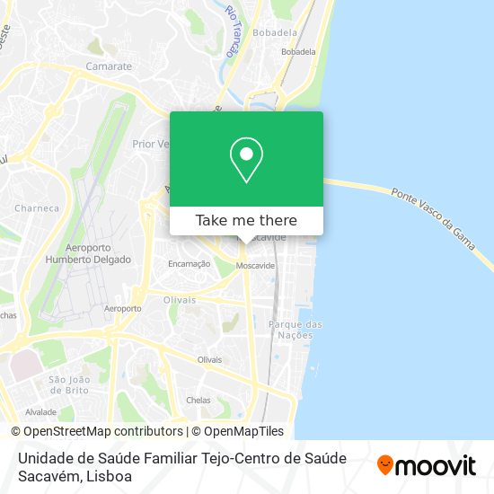 Unidade de Saúde Familiar Tejo-Centro de Saúde Sacavém mapa