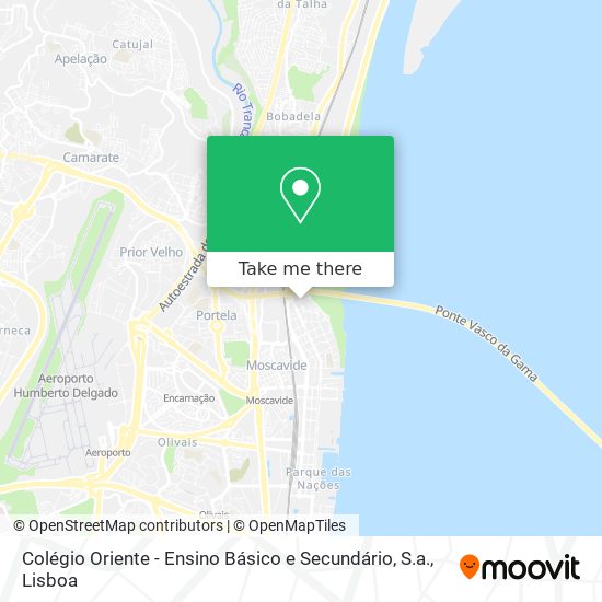Colégio Oriente - Ensino Básico e Secundário, S.a. map