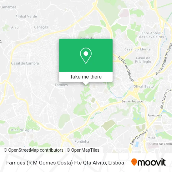 Famões (R M Gomes Costa) Fte Qta Alvito map