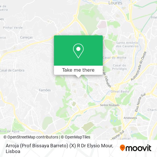 Arroja (Prof Bissaya Barreto) (X) R Dr Elysio Mour mapa