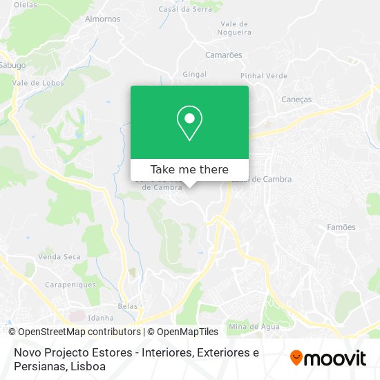 Novo Projecto Estores - Interiores, Exteriores e Persianas map