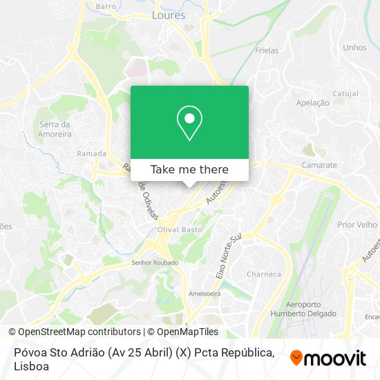 Póvoa Sto Adrião (Av 25 Abril) (X) Pcta República map