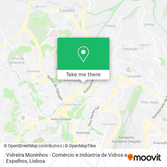 Vidreira Moninhos - Comércio e Indústria de Vidros e Espelhos mapa