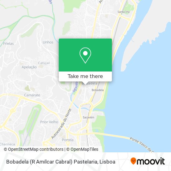 Bobadela (R Amílcar Cabral) Pastelaria mapa