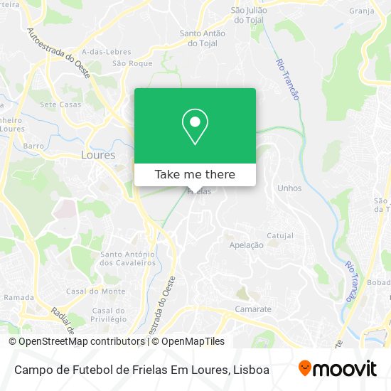 Campo de Futebol de Frielas Em Loures mapa