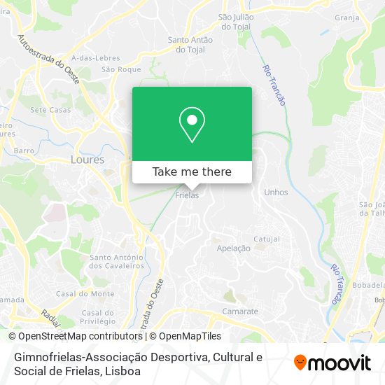 Gimnofrielas-Associação Desportiva, Cultural e Social de Frielas mapa