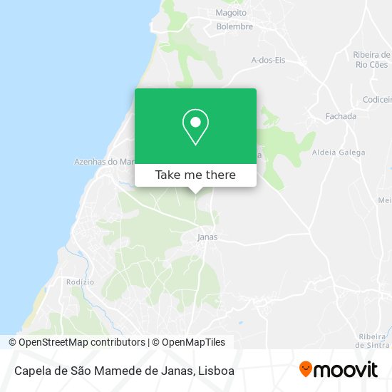 Capela de São Mamede de Janas mapa