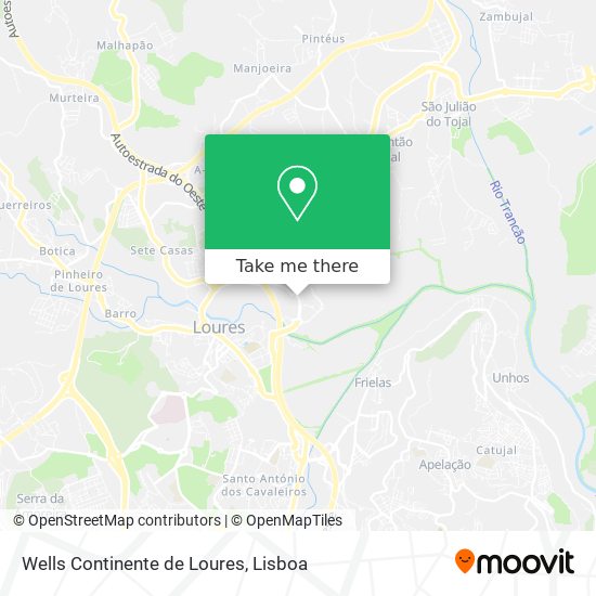 Wells Continente de Loures map