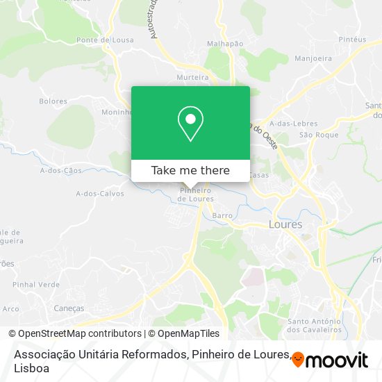 Associação Unitária Reformados, Pinheiro de Loures map