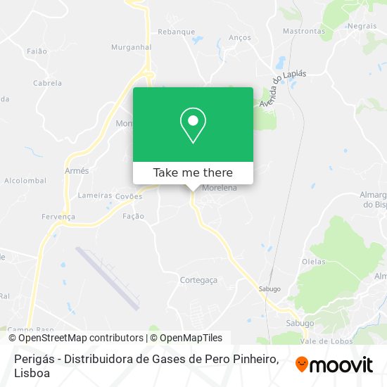 Perigás - Distribuidora de Gases de Pero Pinheiro mapa