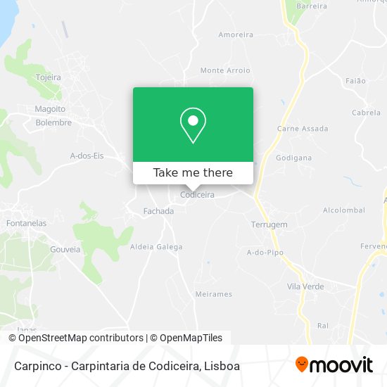 Carpinco - Carpintaria de Codiceira map