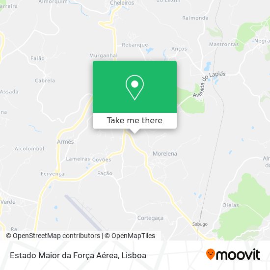Estado Maior da Força Aérea mapa