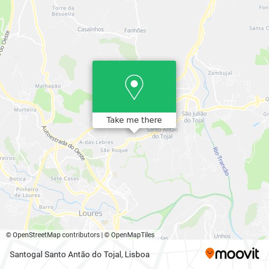 Santogal Santo Antão do Tojal mapa
