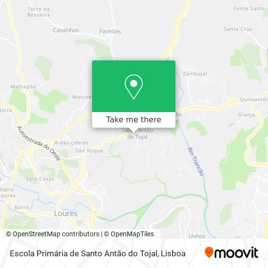 Escola Primária de Santo Antão do Tojal mapa