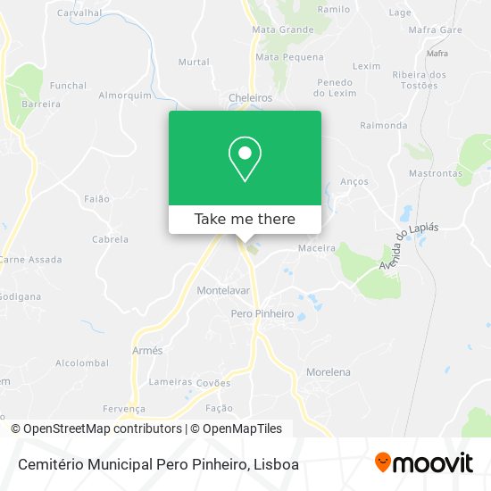 Cemitério Municipal Pero Pinheiro mapa