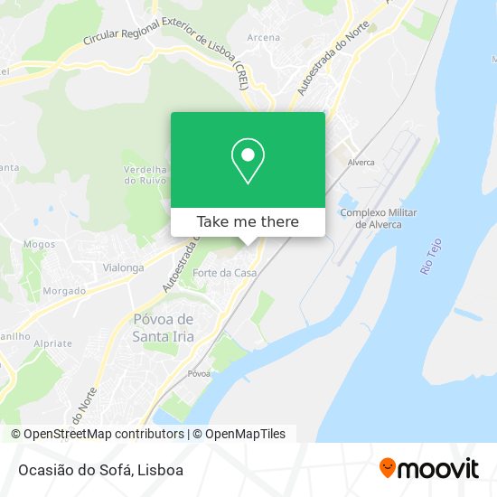 Ocasião do Sofá mapa
