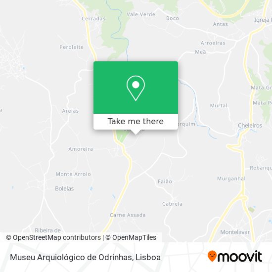 Museu Arquiológico de Odrinhas mapa