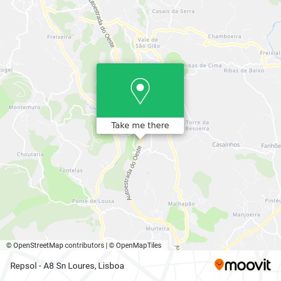 Repsol - A8 Sn Loures map