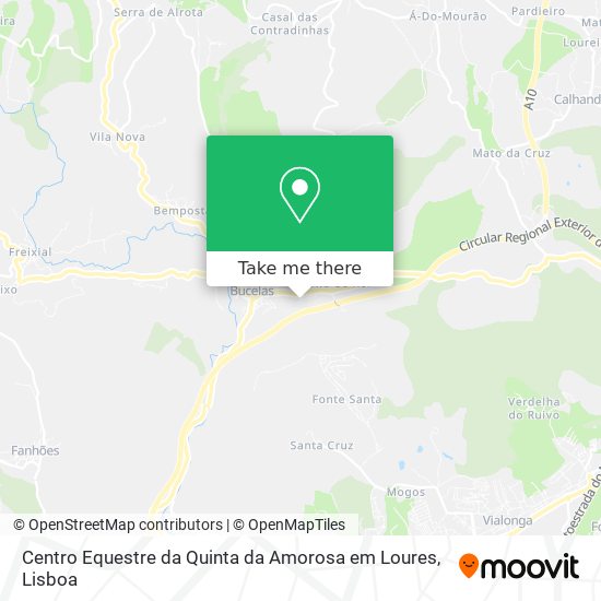 Centro Equestre da Quinta da Amorosa em Loures mapa