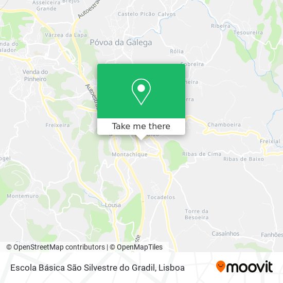 Escola Básica São Silvestre do Gradil mapa