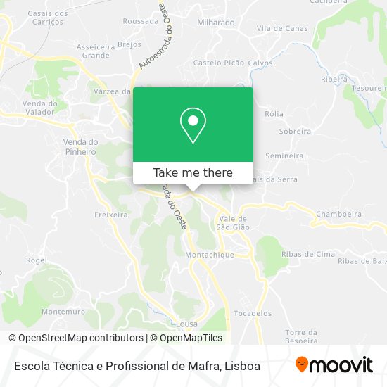 Escola Técnica e Profissional de Mafra mapa
