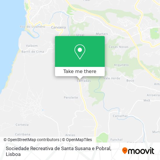 Sociedade Recreativa de Santa Susana e Pobral mapa