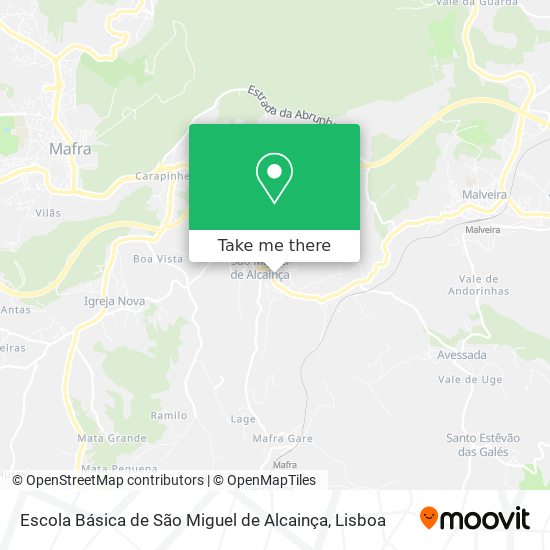 Escola Básica de São Miguel de Alcainça mapa