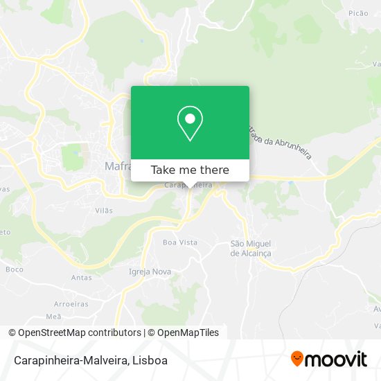 Carapinheira-Malveira mapa