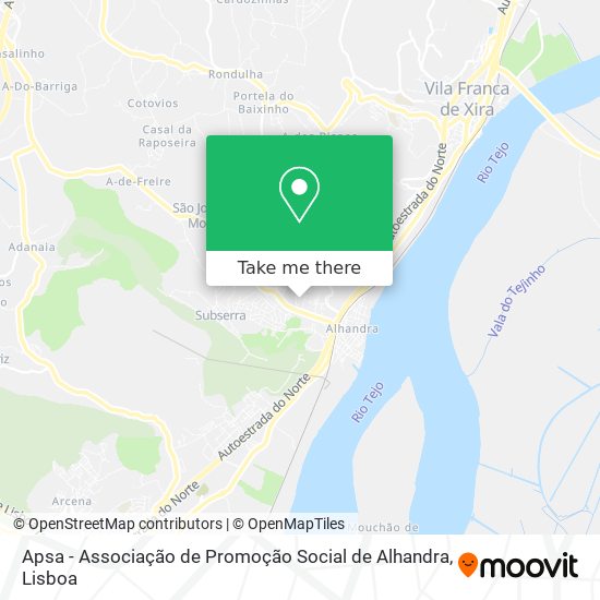 Apsa - Associação de Promoção Social de Alhandra map