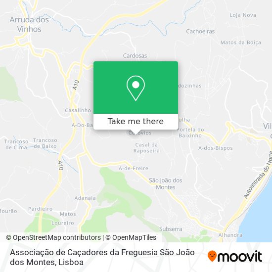 Associação de Caçadores da Freguesia São João dos Montes map