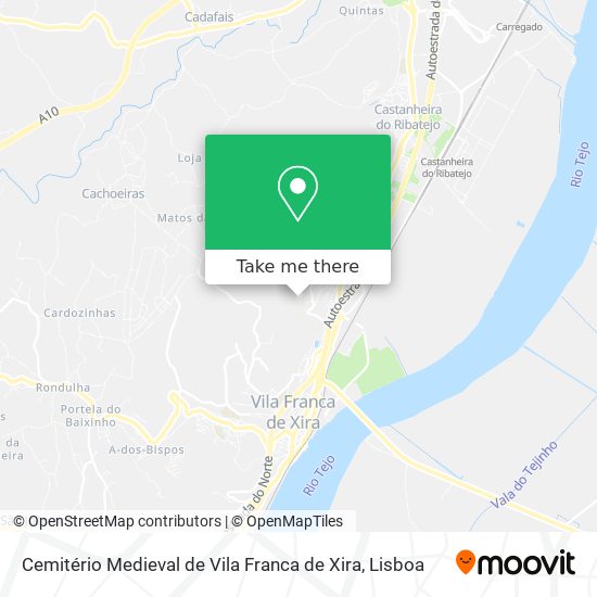Cemitério Medieval de Vila Franca de Xira mapa