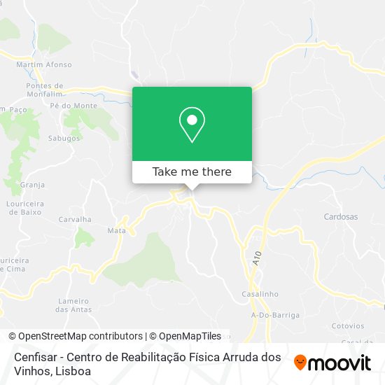 Cenfisar - Centro de Reabilitação Física Arruda dos Vinhos mapa
