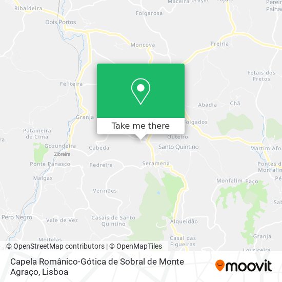 Capela Românico-Gótica de Sobral de Monte Agraço map