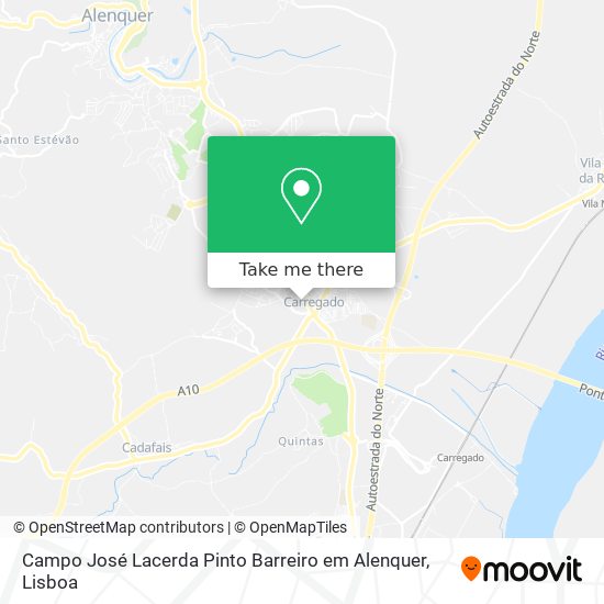 Campo José Lacerda Pinto Barreiro em Alenquer mapa