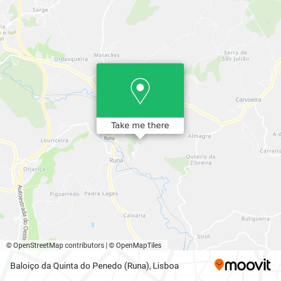 Baloiço da Quinta do Penedo (Runa) mapa