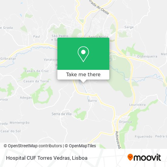 Hospital CUF Torres Vedras mapa