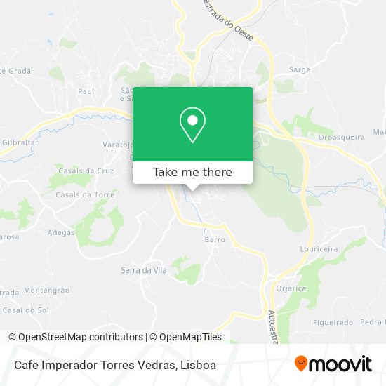 Cafe Imperador Torres Vedras mapa