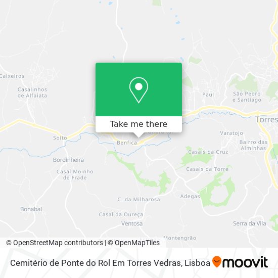 Cemitério de Ponte do Rol Em Torres Vedras mapa