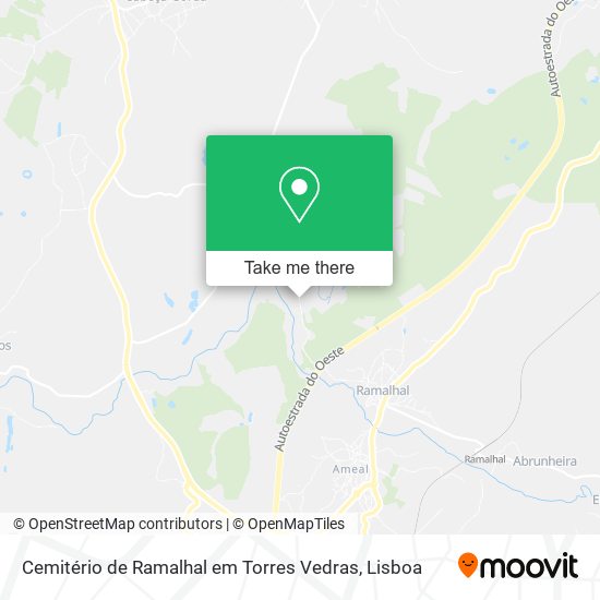 Cemitério de Ramalhal em Torres Vedras mapa