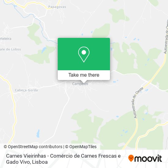 Carnes Vieirinhas - Comércio de Carnes Frescas e Gado Vivo map