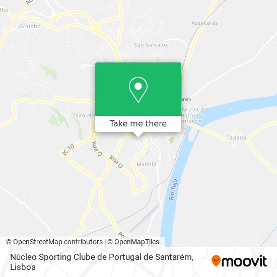 Núcleo Sporting Clube de Portugal de Santarém mapa