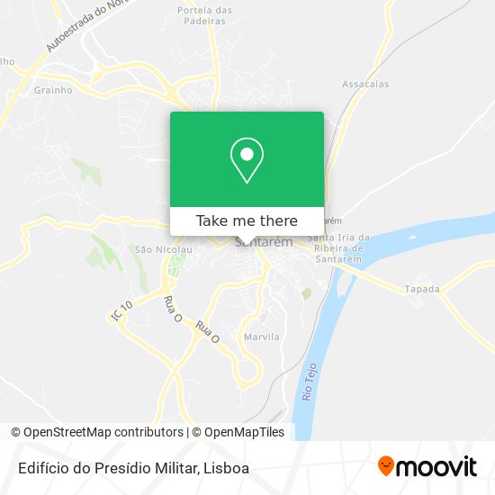 Edifício do Presídio Militar mapa
