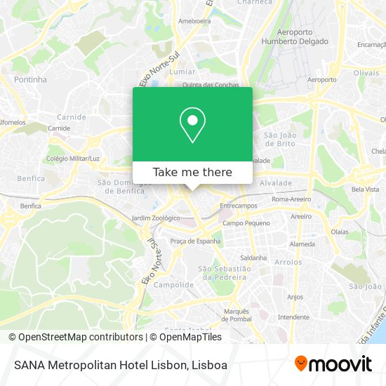 SANA Metropolitan Hotel Lisbon map