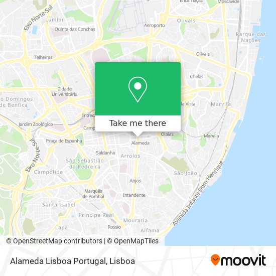 Alameda Lisboa Portugal map